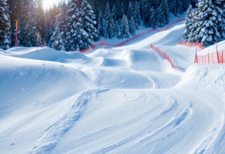 Atleti in azione durante le gare di snowboard cross