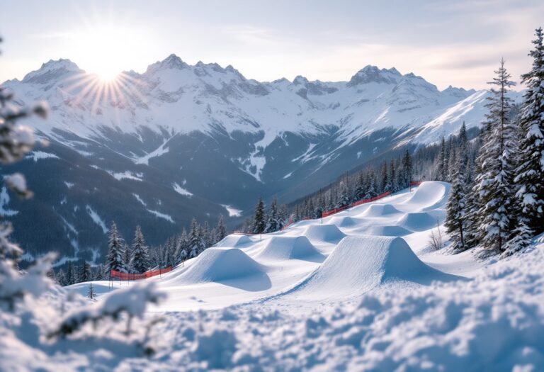 Atleti in azione durante una gara di snowboard cross