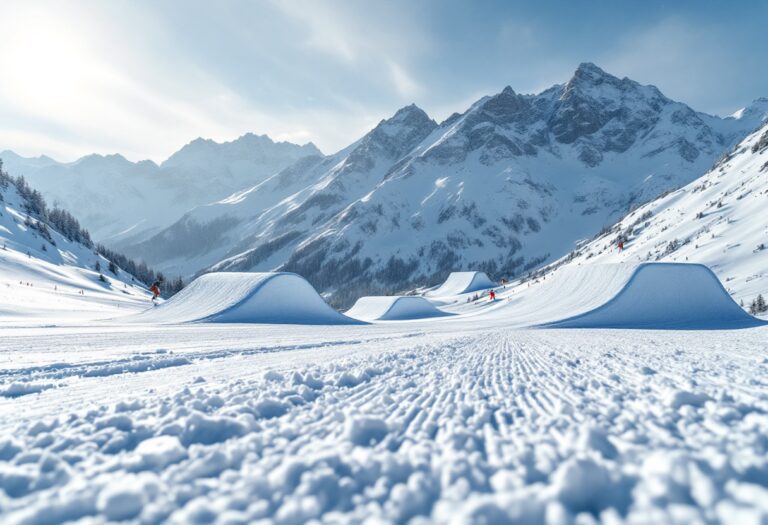 Atleti in azione durante una gara di snowboard cross