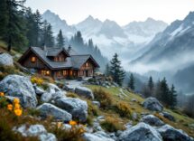 Vista panoramica dei masi altoatesini immersi nella natura