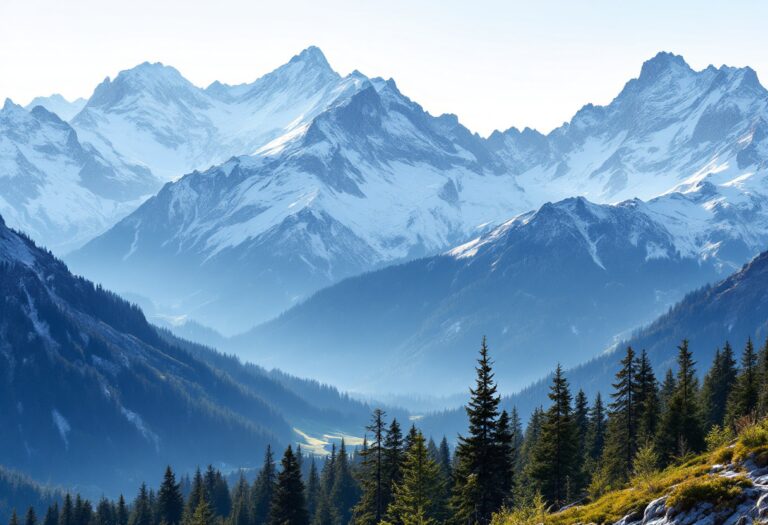 Panorama delle montagne piemontesi con paesaggi incantevoli