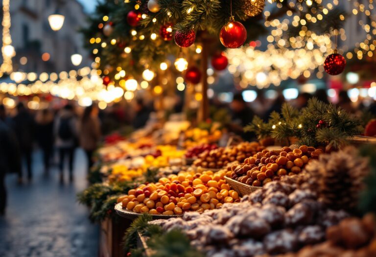 Mercatini di Natale a Roma con luci e decorazioni festive