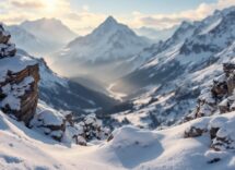 Panorama di una località di montagna italiana con case