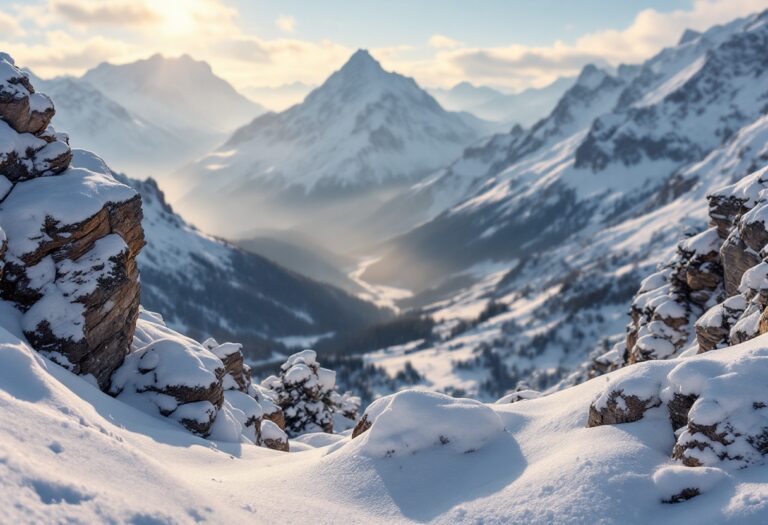 Panorama di una località di montagna italiana con case