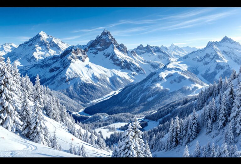 Panorama di una località sciistica italiana in inverno