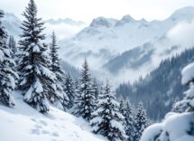 Panorama di un resort invernale in Italia con neve