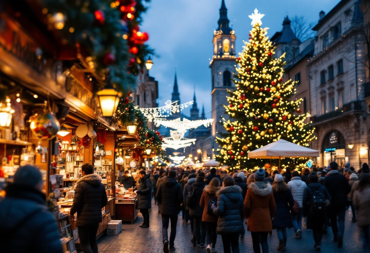 Famiglia felice al Palermo Christmas Village