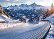 Vista della pista da bob a Cortina d'Ampezzo in preparazione per le Olimpiadi 2026