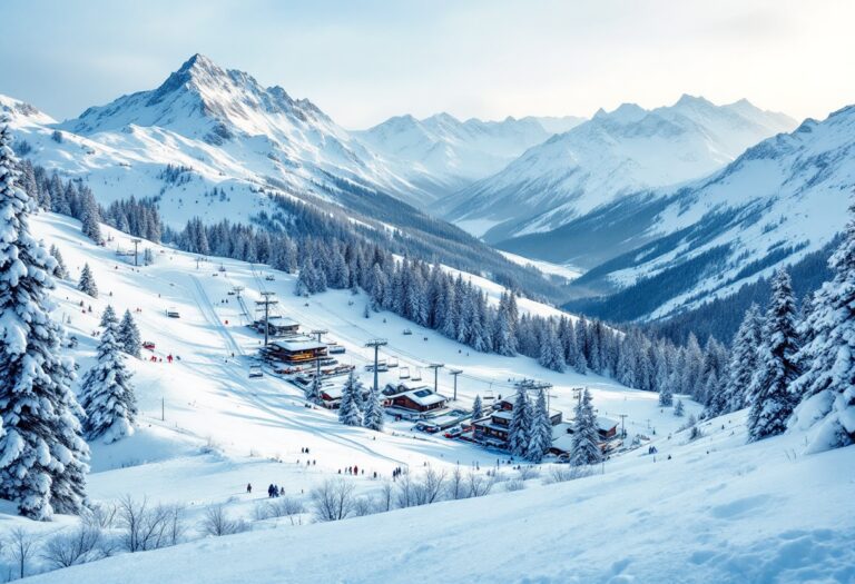 Scena di preparativi invernali nelle località sciistiche