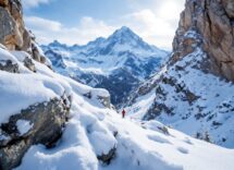 Scialpinisti affrontano le sfide delle Dolomiti