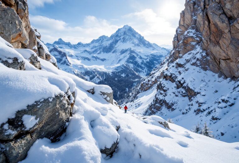 Scialpinisti affrontano le sfide delle Dolomiti