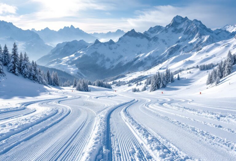 Sciare sulle piste innevate del Trentino