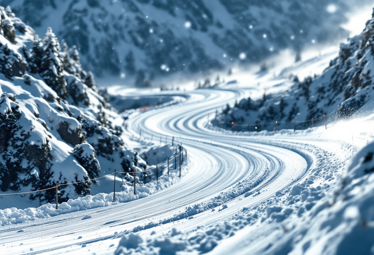 Atleti sulla pista Stelvio di Bormio in condizioni di sicurezza discutibili