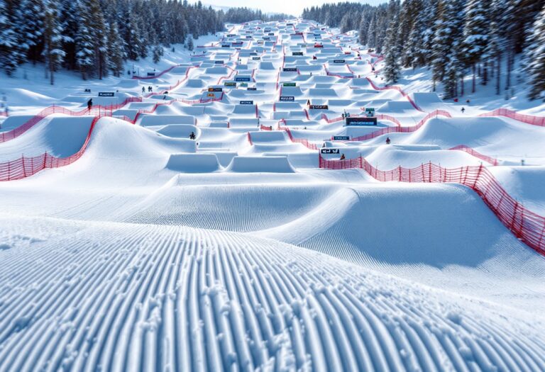 Atleta in azione durante una gara di snowboard cross