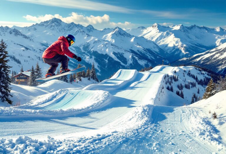 Atleta in azione durante una gara di snowboard cross