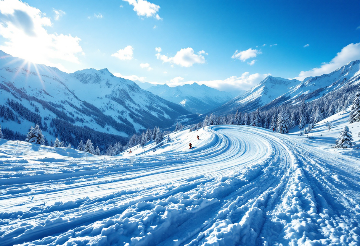 Atleti in azione durante una gara di snowboard cross