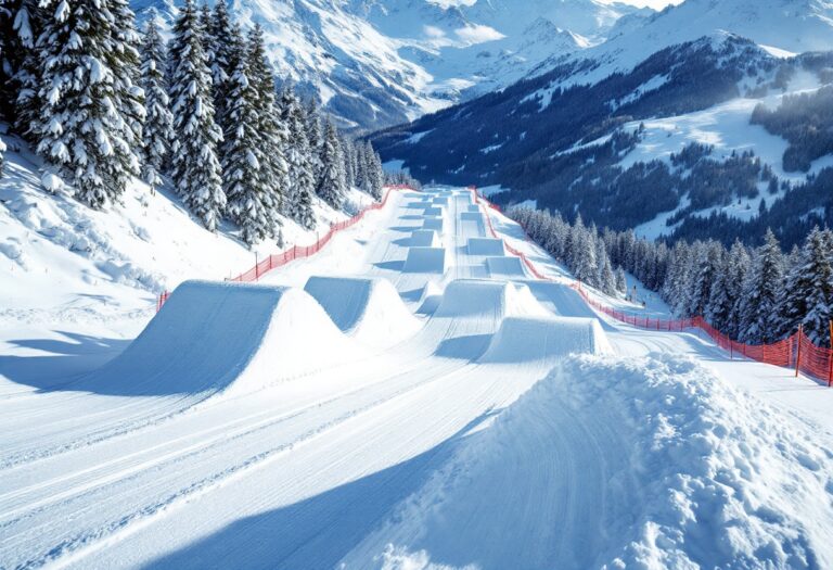 Atleti in azione durante una gara di snowboard cross