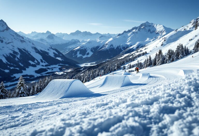 Atleti in azione durante una gara di snowboard cross