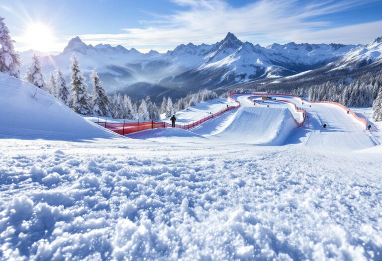 Atleta in azione durante una gara di snowboard cross in Italia