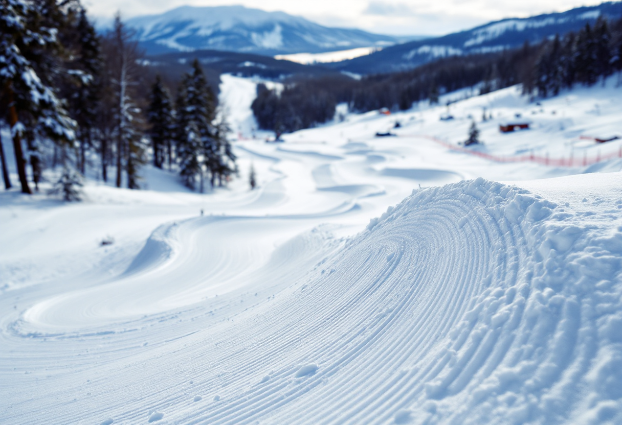 Atleti in azione durante una gara di snowboard cross in Vermont