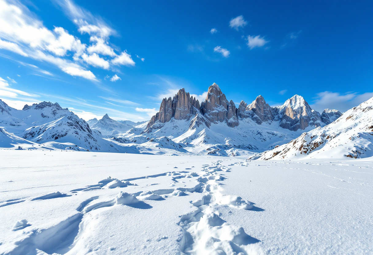 Atleti in azione durante il Tour de Ski sulla neve