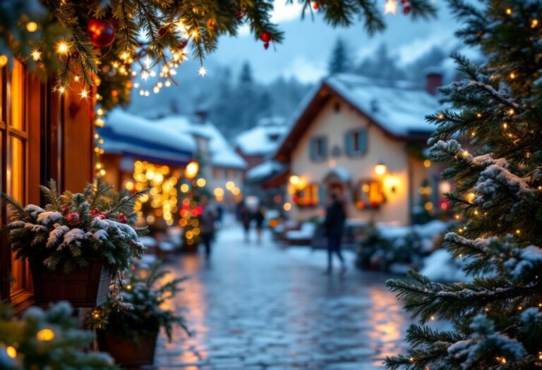 Panorama natalizio di Iseo con luci e decorazioni festive