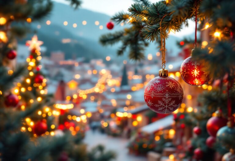 Vista incantevole del villaggio di Natale in Campania