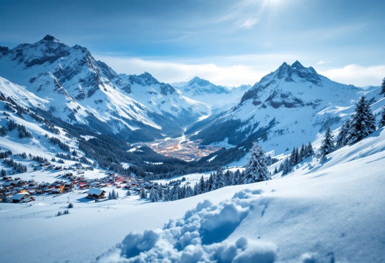 Panorama della Ski Area Faloria-Cristallo in inverno