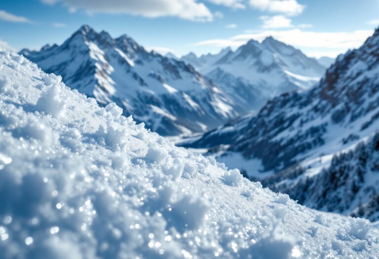 Scena di sport invernali sulle piste italiane con neve