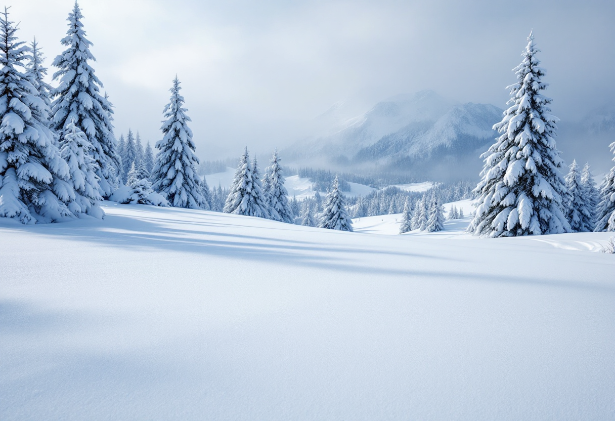 Scena di sport sulla neve al Monte Bondone