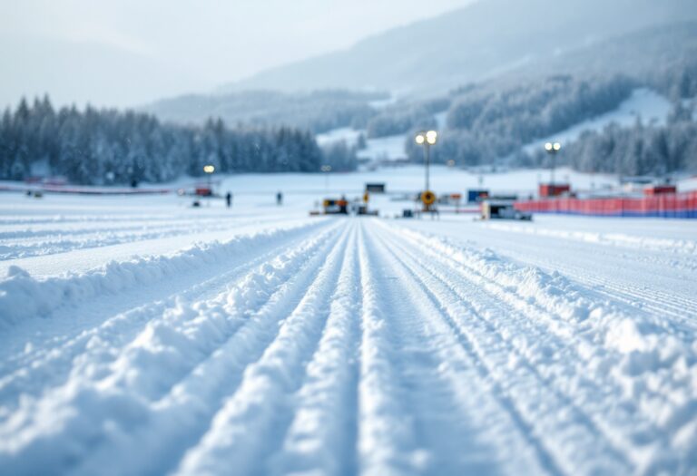 Atlete di biathlon femminile in azione durante una competizione