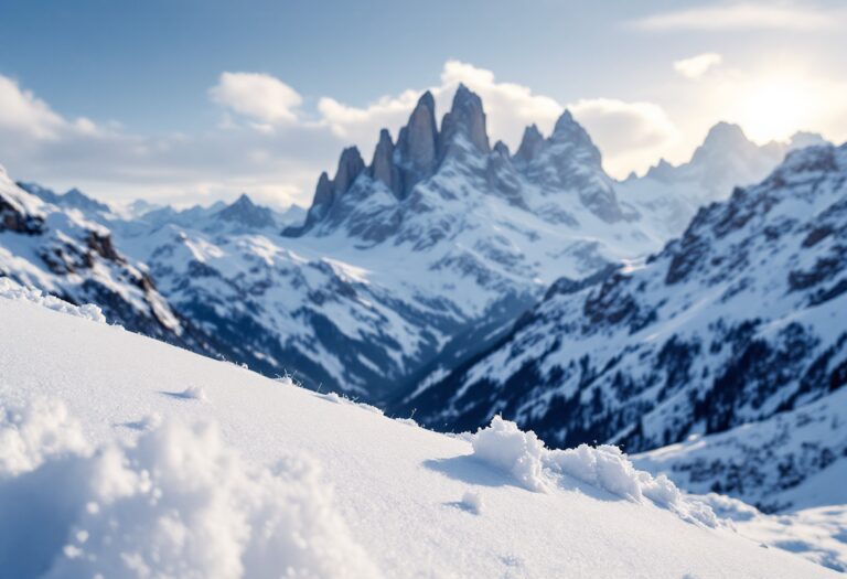 Panorama di Cortina d'Ampezzo con impianti sportivi