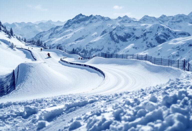 Atleti in azione durante una gara di snowboard cross