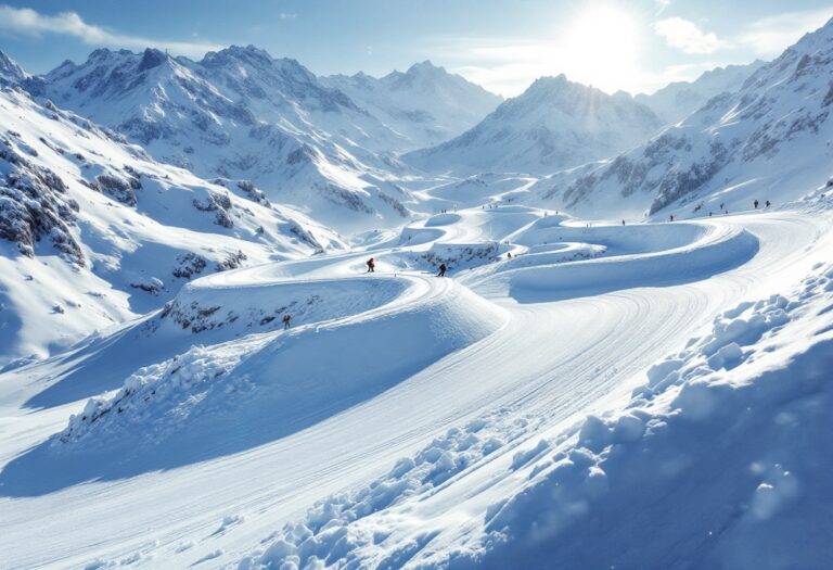 Atleta in azione durante una gara di snowboard cross