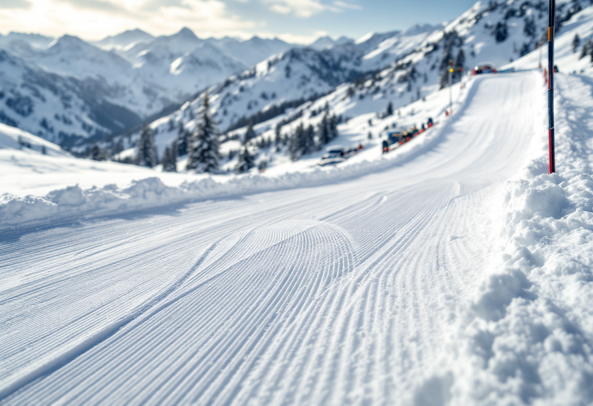 Atleti in azione durante una gara di snowboard cross