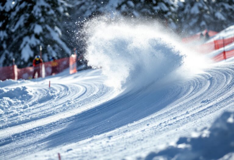 Atleti in azione durante una gara di snowboard cross