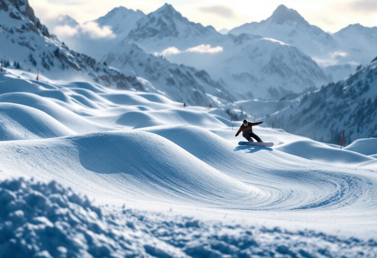 Atleti in azione durante una gara di snowboard cross