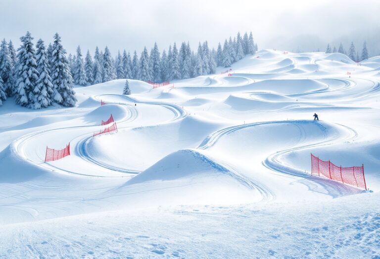 Atleti in azione durante una gara di snowboard cross