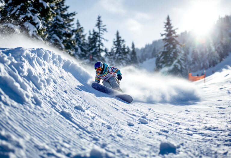 Atleti in azione durante una gara di snowboard cross