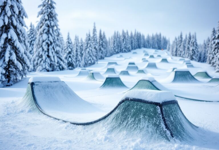 Atleti in azione durante una gara di snowboard cross