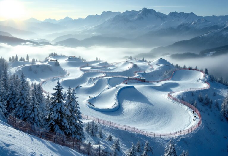 Atleti in azione durante le gare di snowboard cross a Oberhof