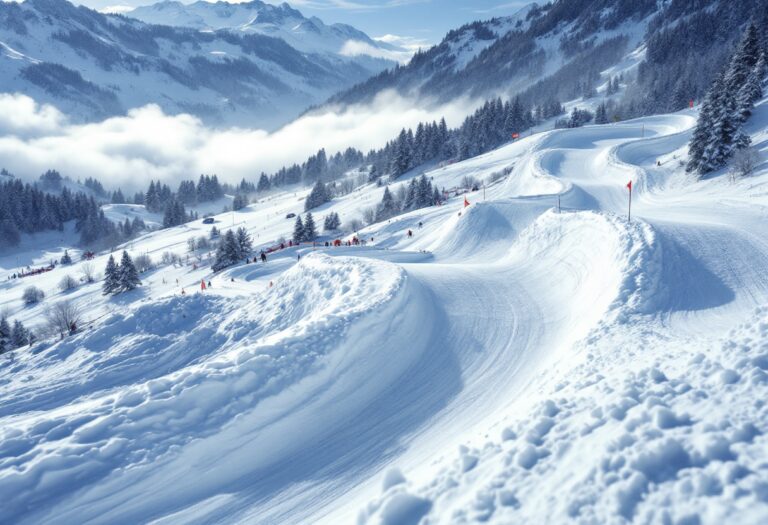 Atleti in azione durante una gara di snowboard cross in Baviera