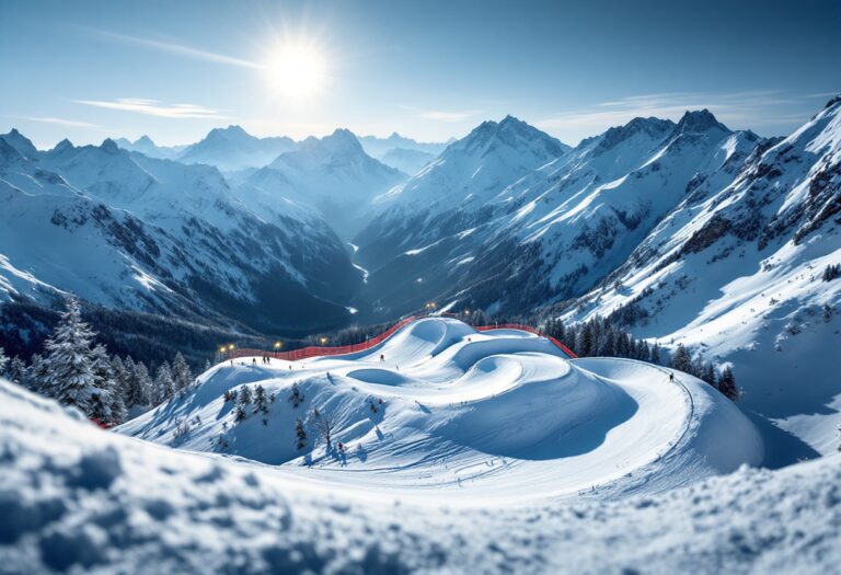 Atleti in azione durante una gara di snowboard cross in Engadina