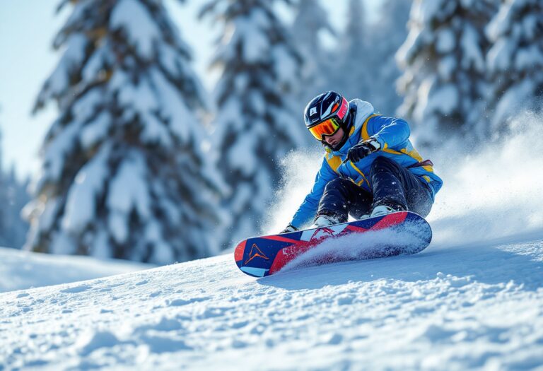 Atleti in azione durante una gara di snowboard cross