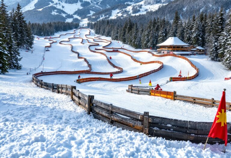 Atleti in azione durante una gara di snowboard cross