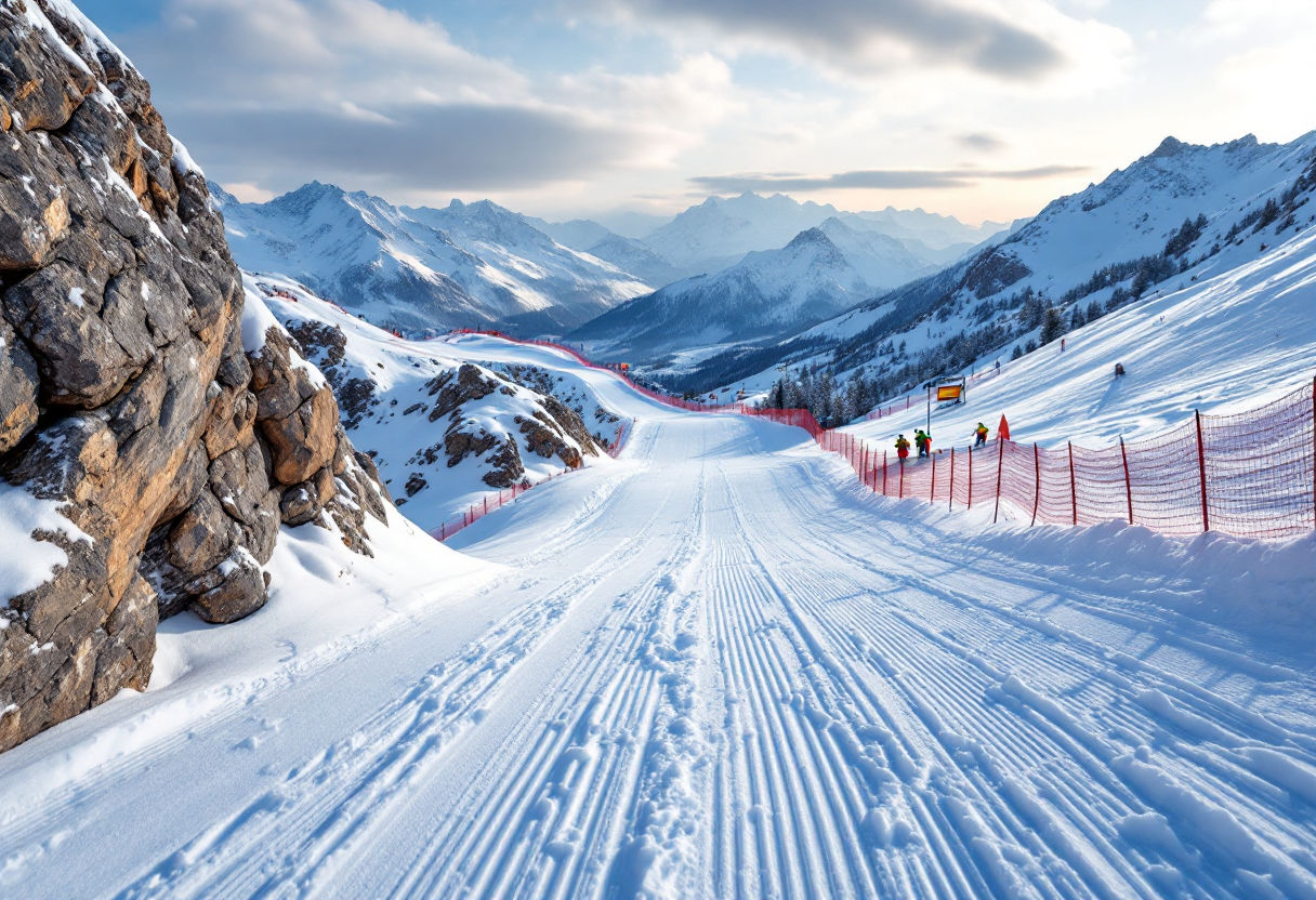 Atleti in azione durante una gara di snowboard cross