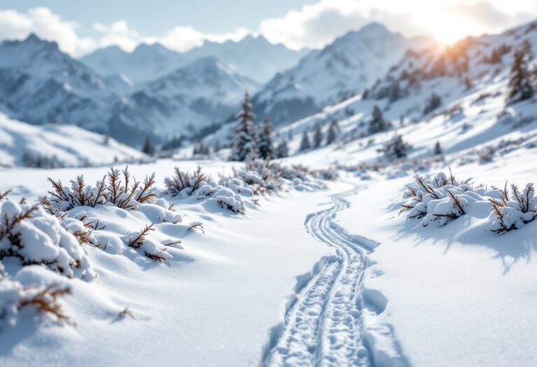 Paesaggio innevato della montagna slow in inverno