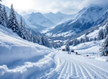 Scena di sport invernali a Sestriere con sciatori