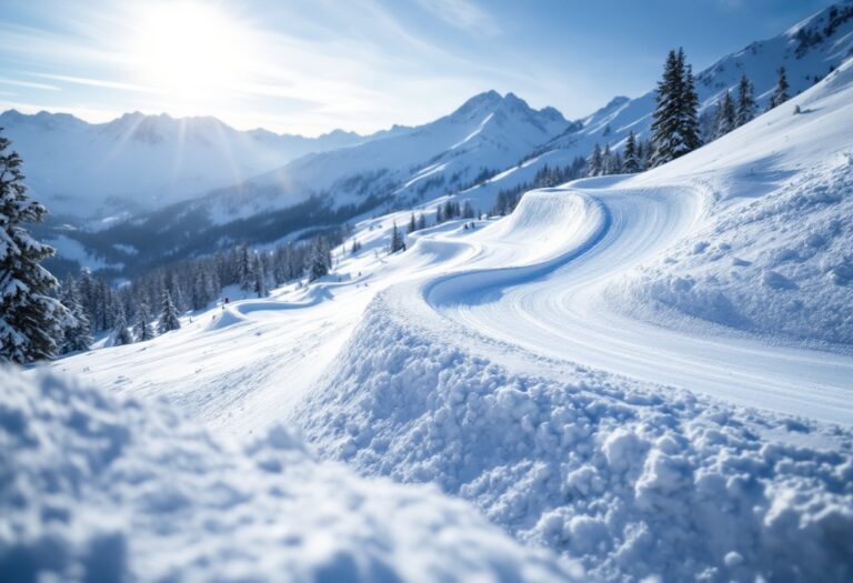 Atleta in azione durante una gara di snowboard cross