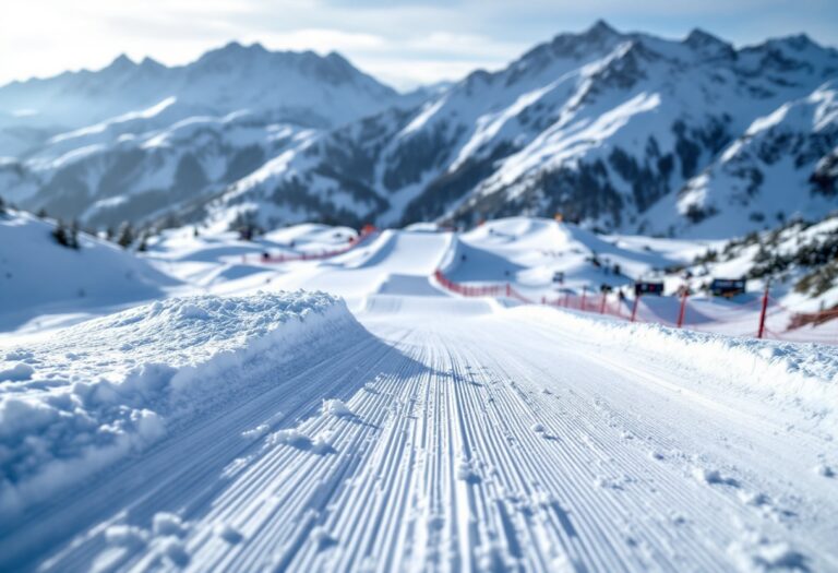 Atleta in azione durante una gara di snowboard cross